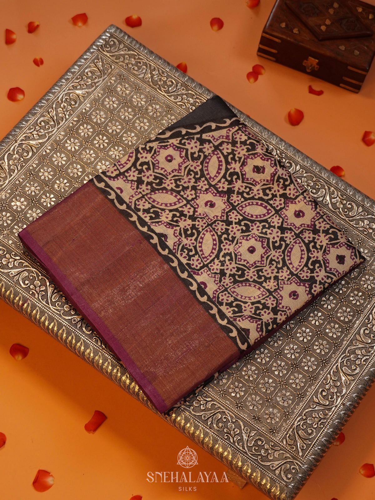 Purple Tussar Saree
