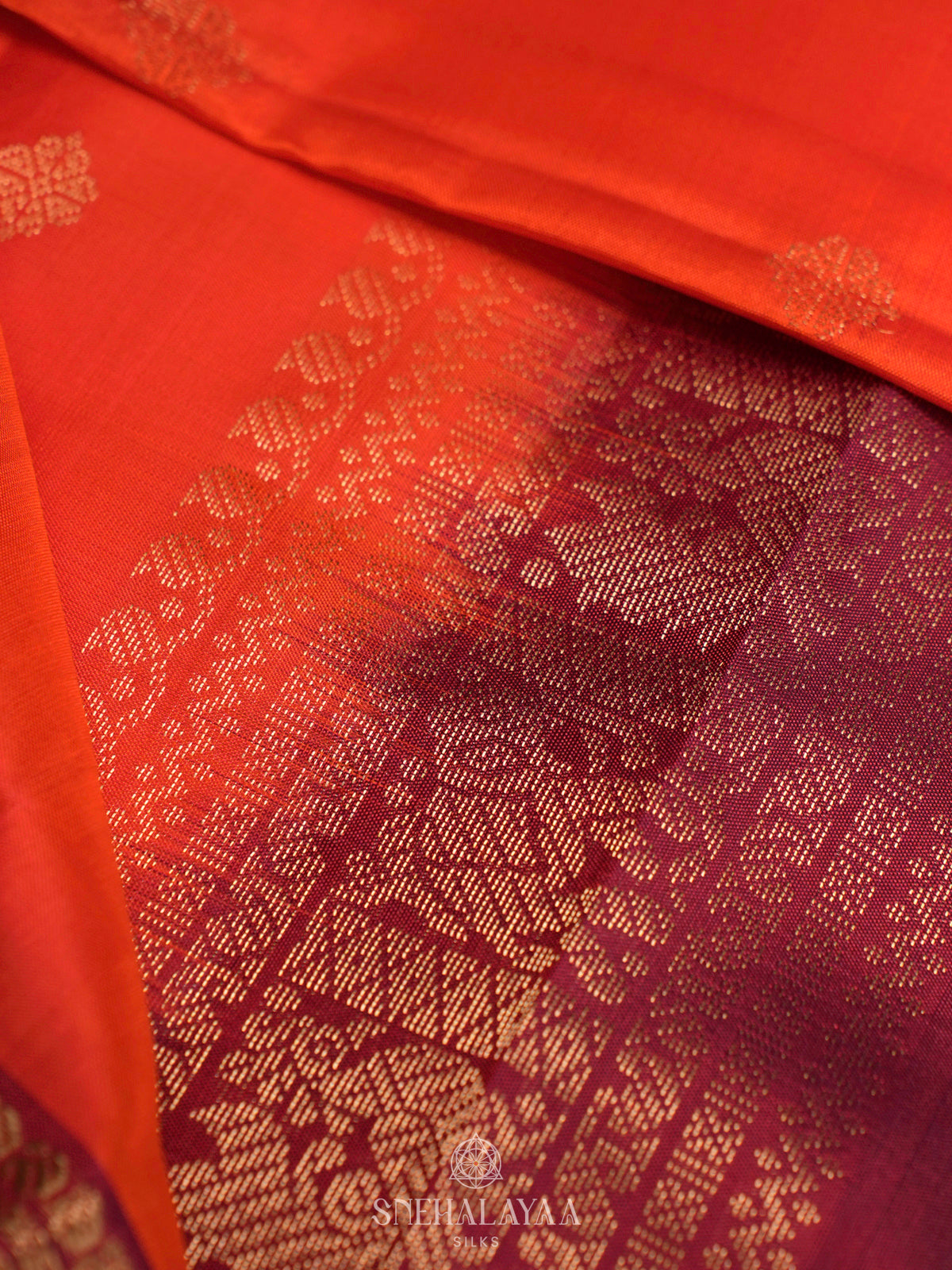 Orange Kanjivaram Silk Saree