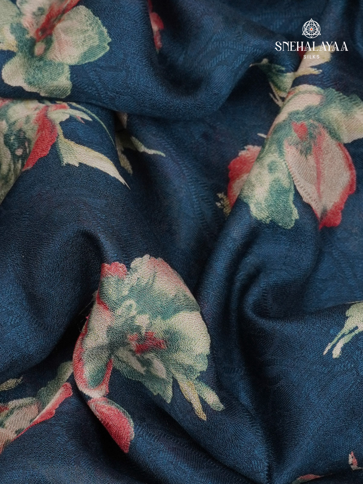 Teal Blue Dola Silk Saree