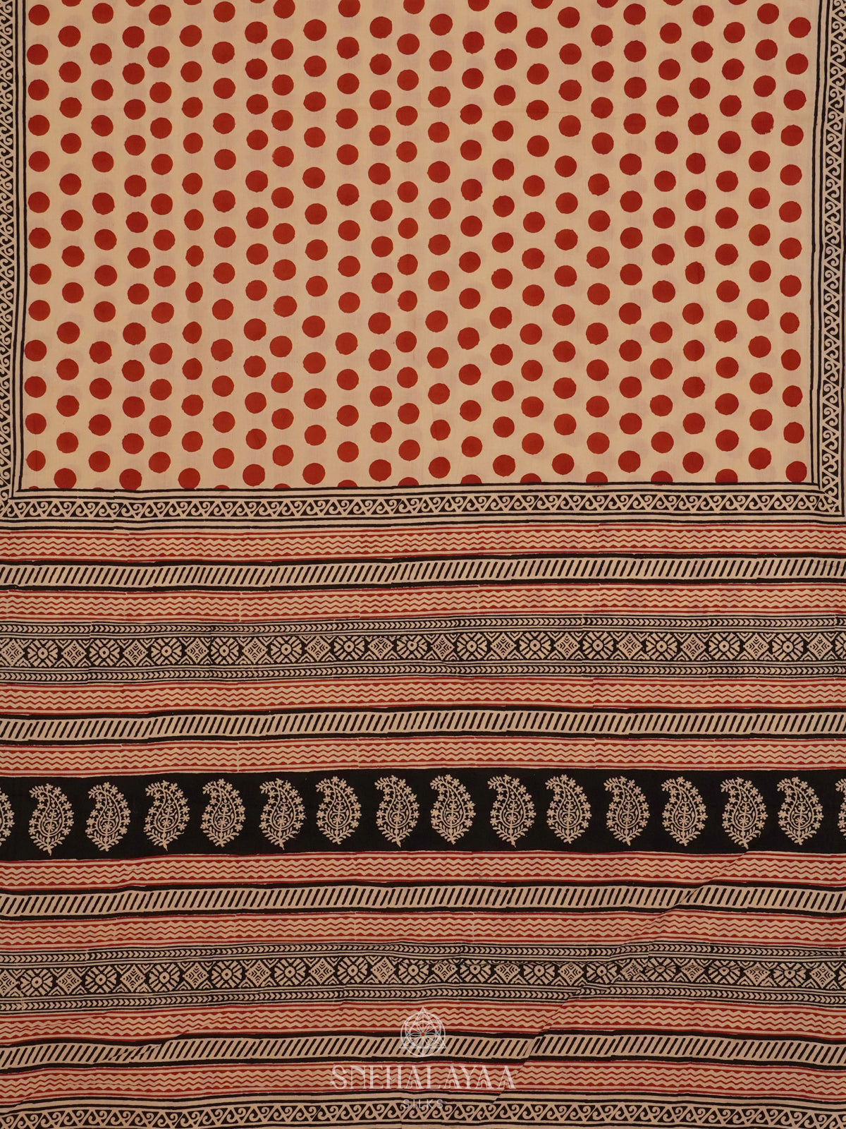 Off White Jaipur Cotton Saree