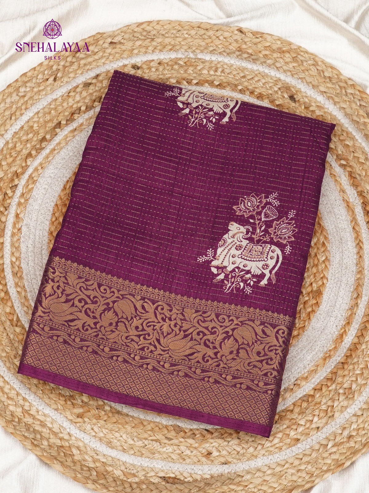 Burgundy Dola Silk Saree