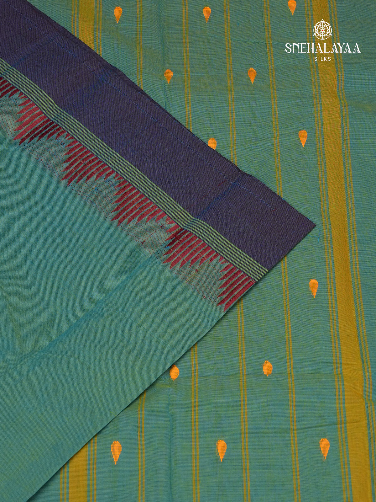 Sea Green Kanchi Cotton Saree