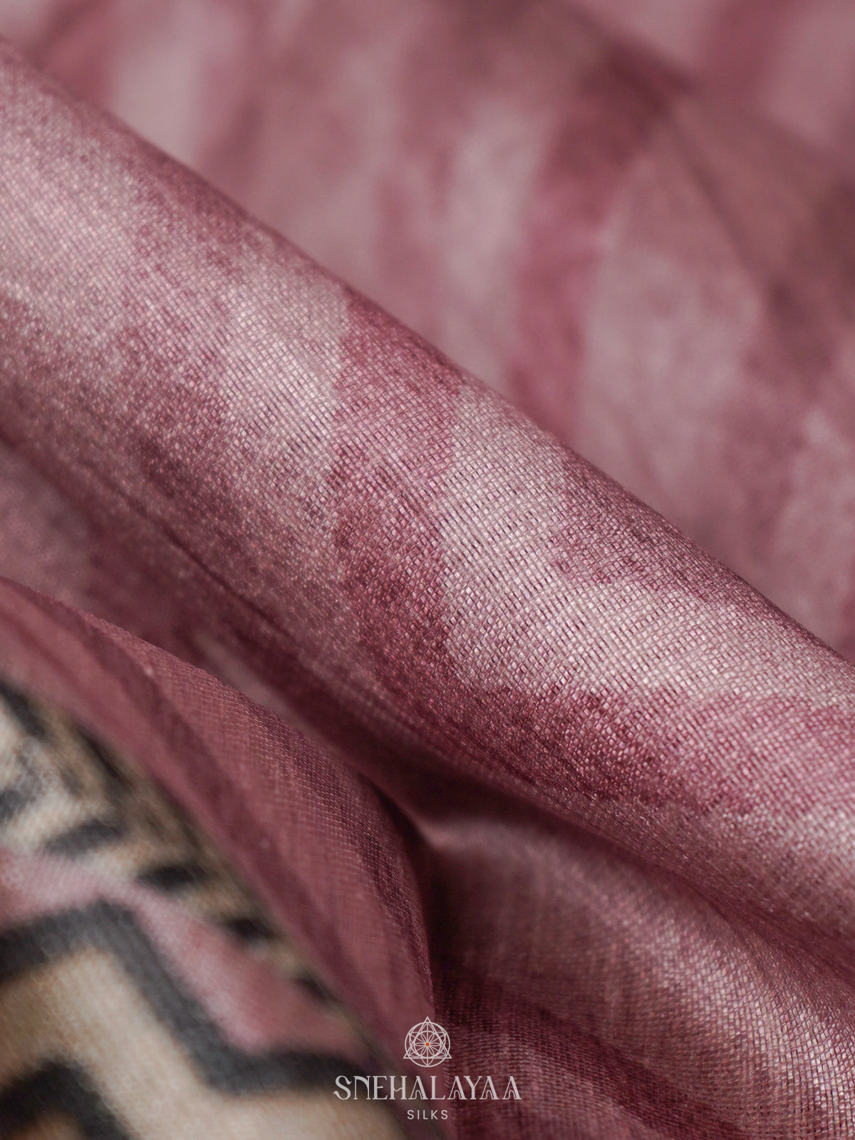Pink Tussar Embroidery Saree