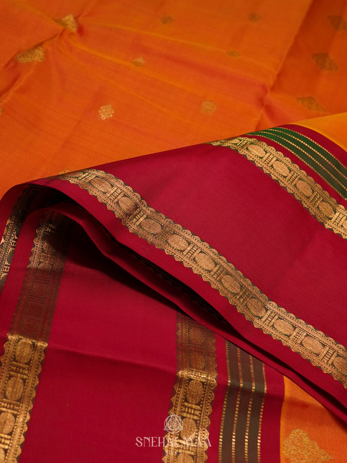 Orange Kanjivaram Silk Saree