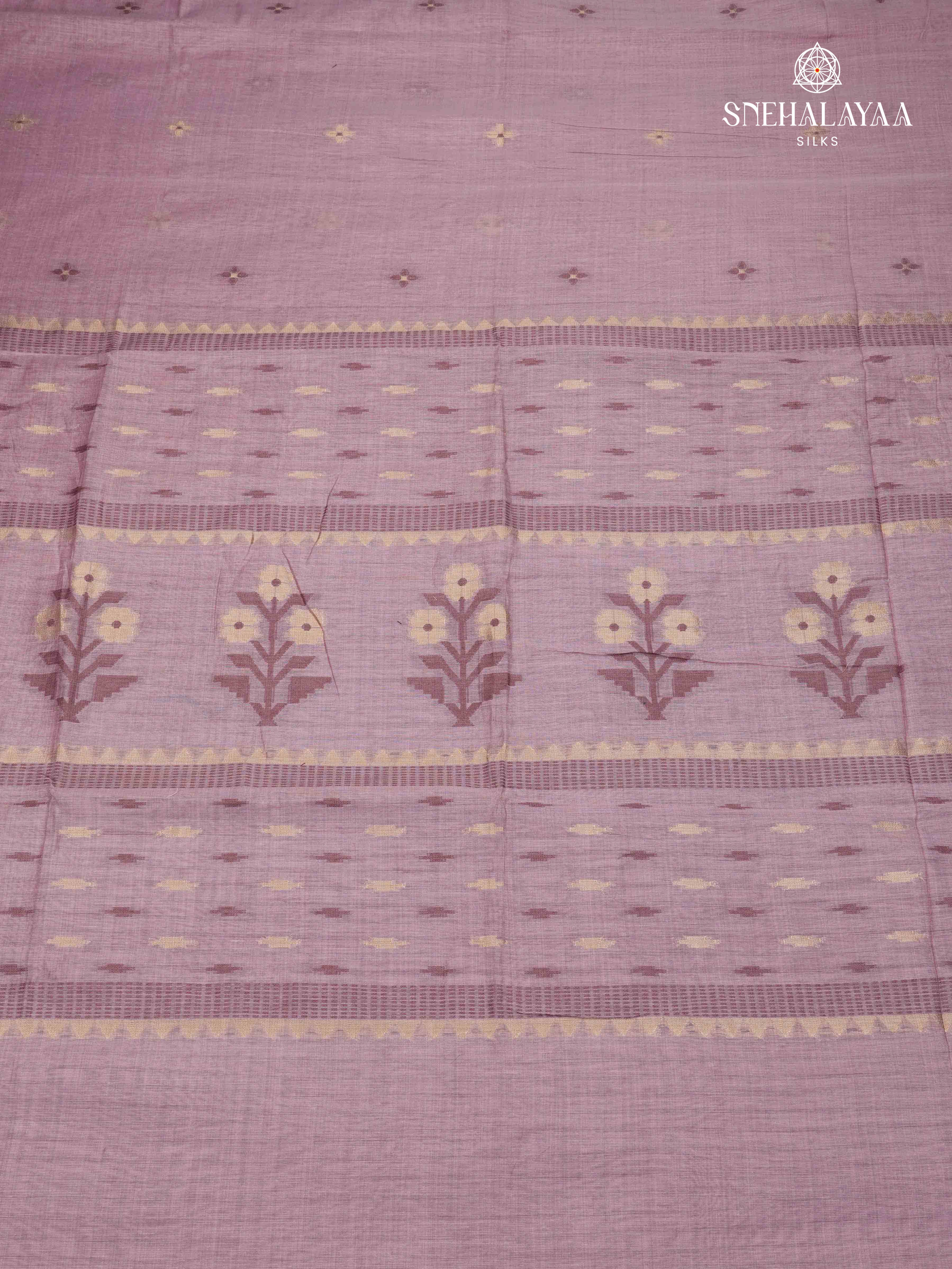 Lavender Munga Cotton Saree