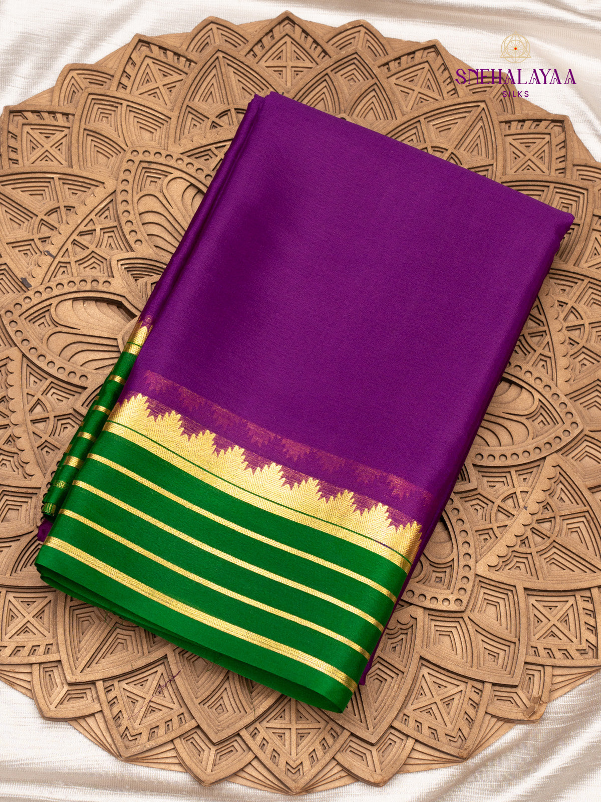 Purple Mysore Silk Saree