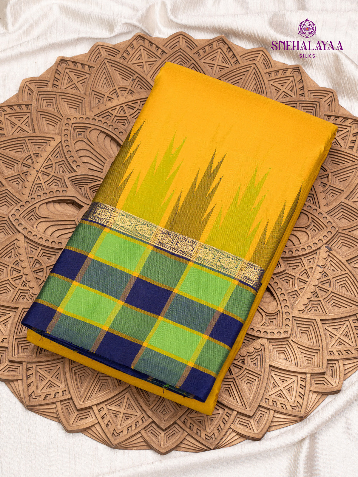 Yellow Temple Border Kanjivaram Silk Saree