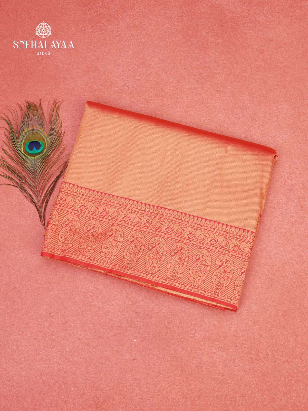 Orange Tissue Paithani Saree