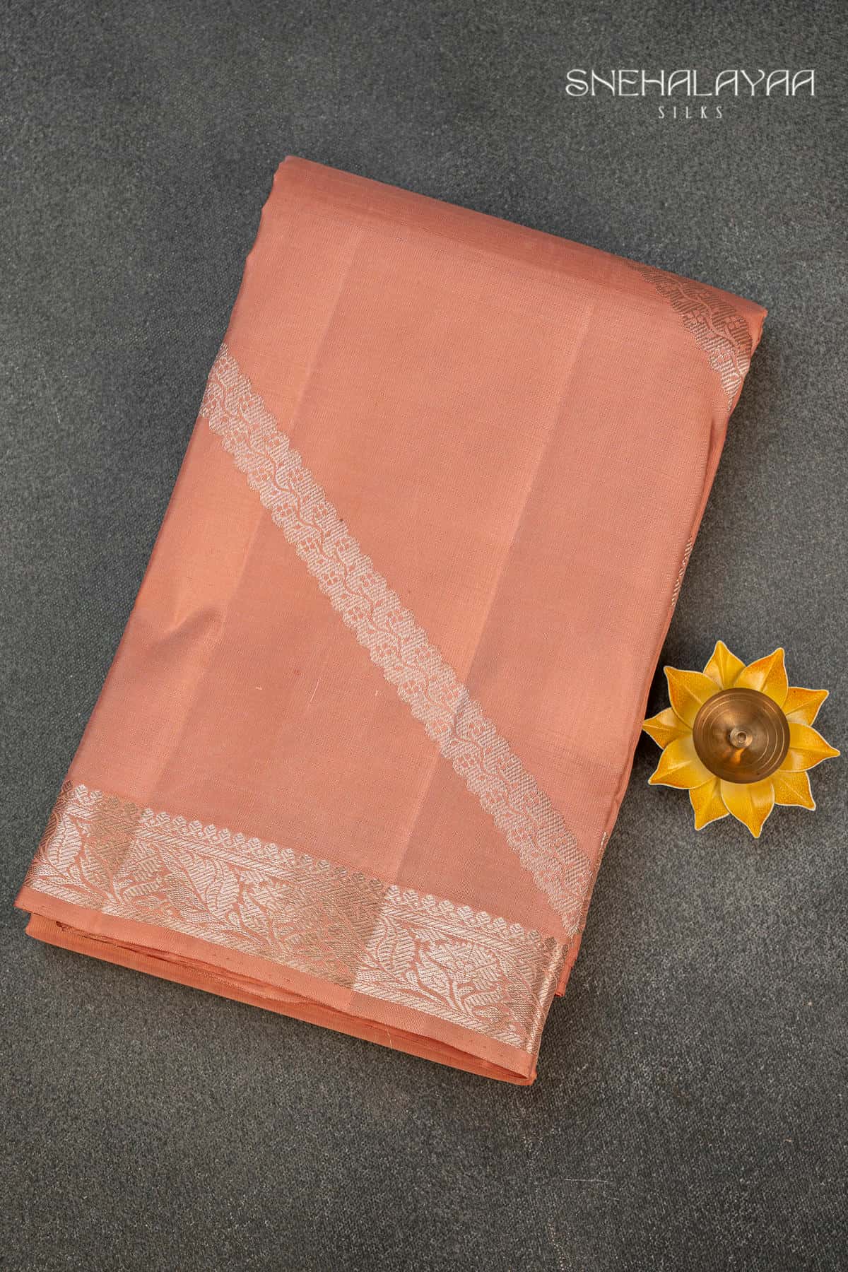 Peach Kancheevaram Designer Silk Saree