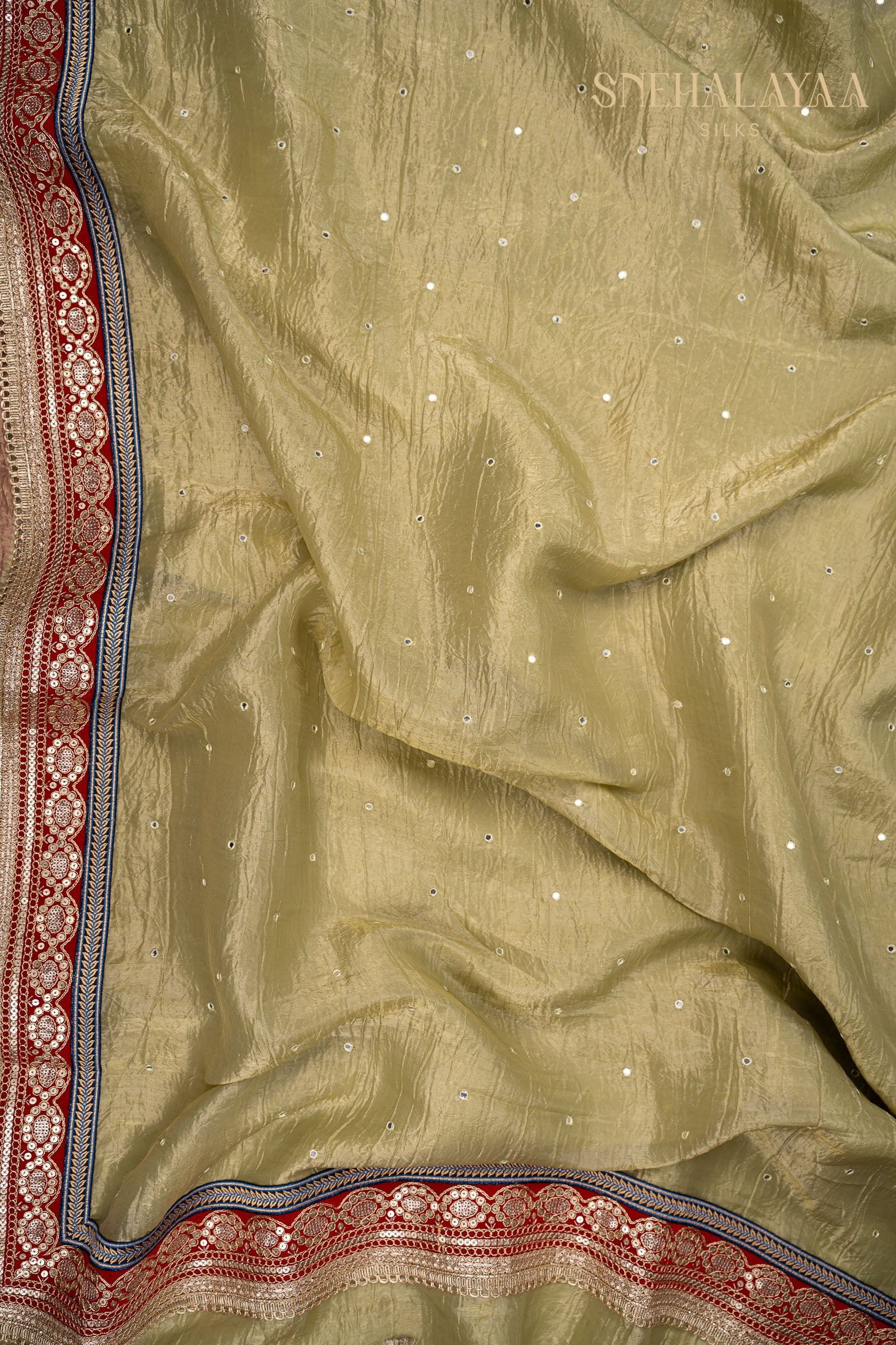 Olive Green Designer Saree