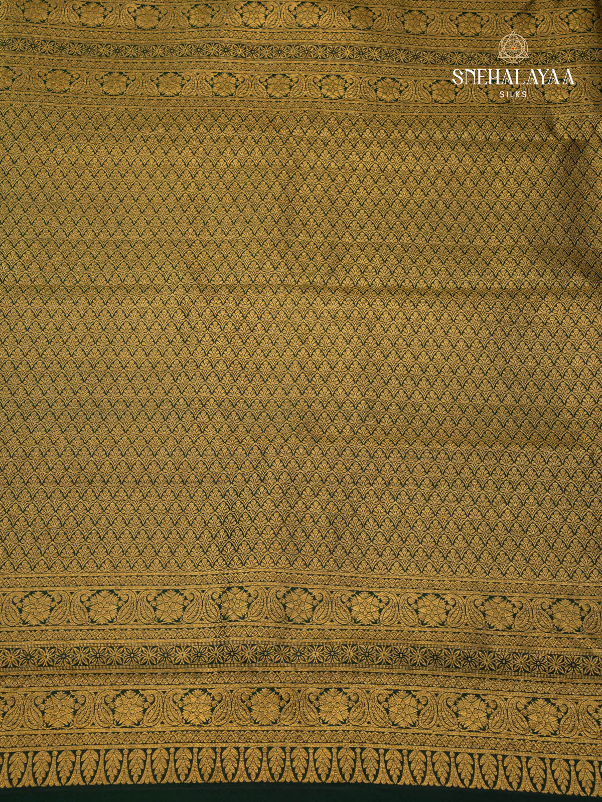 Olive Green Kanjivaram Silk Saree