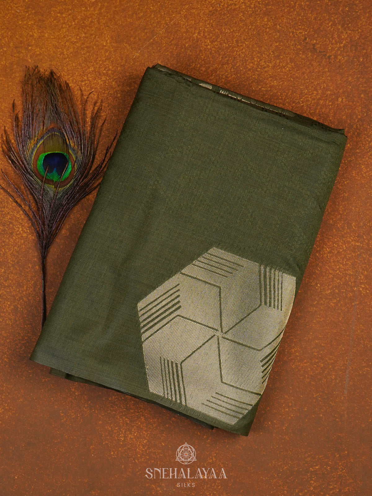 Olive Green Jute Saree