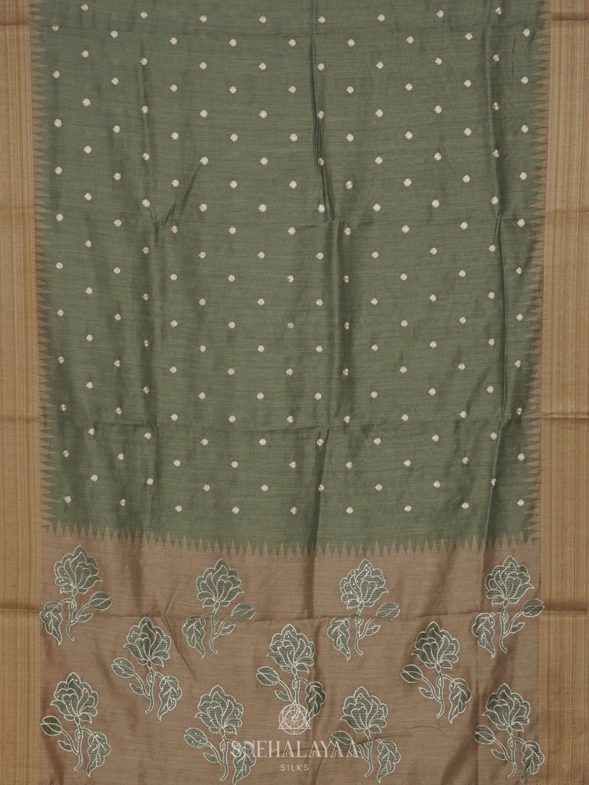 Pale Green Munga Tussar Saree
