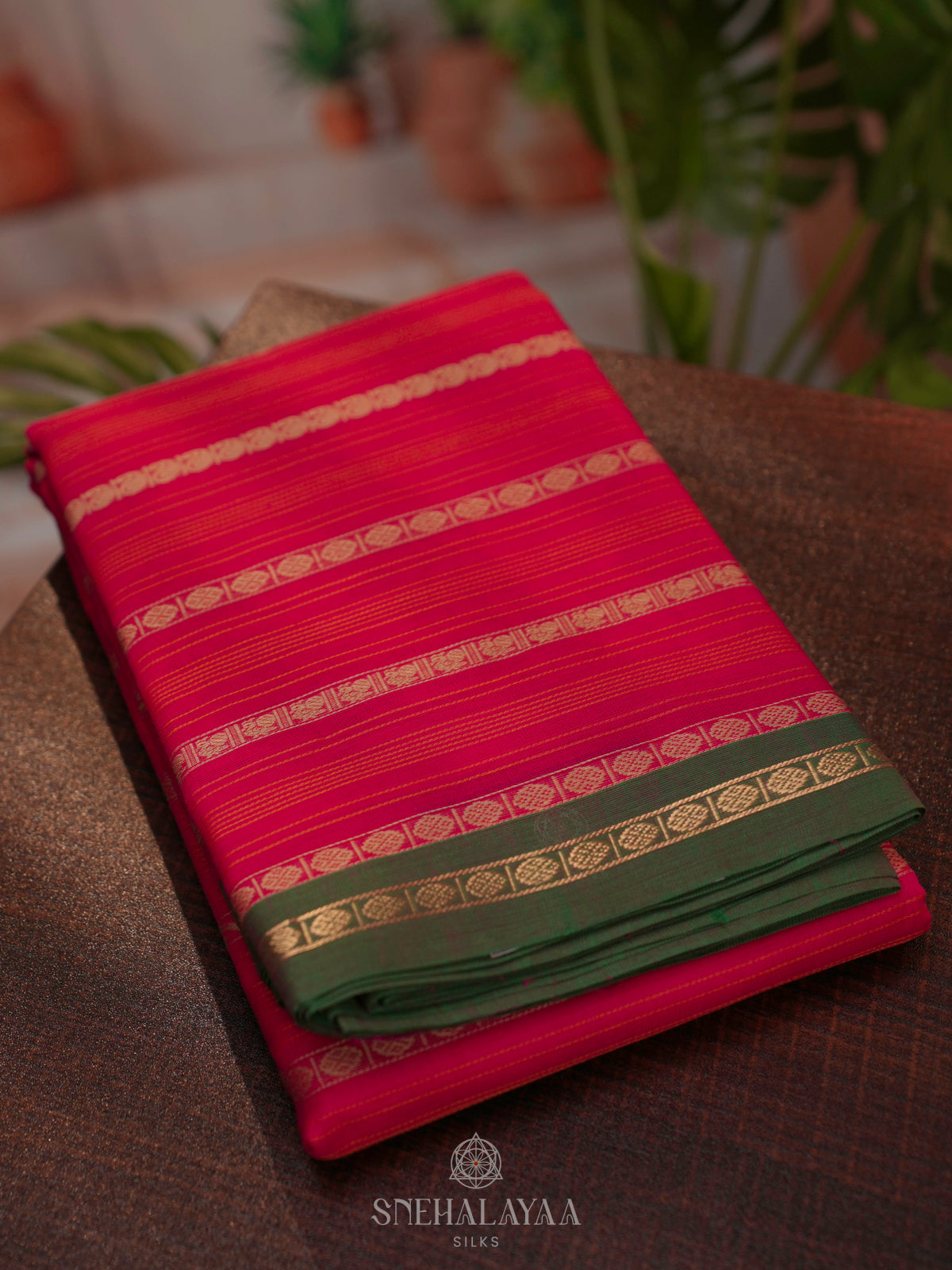 Rani Pink Kanchi Cotton Saree