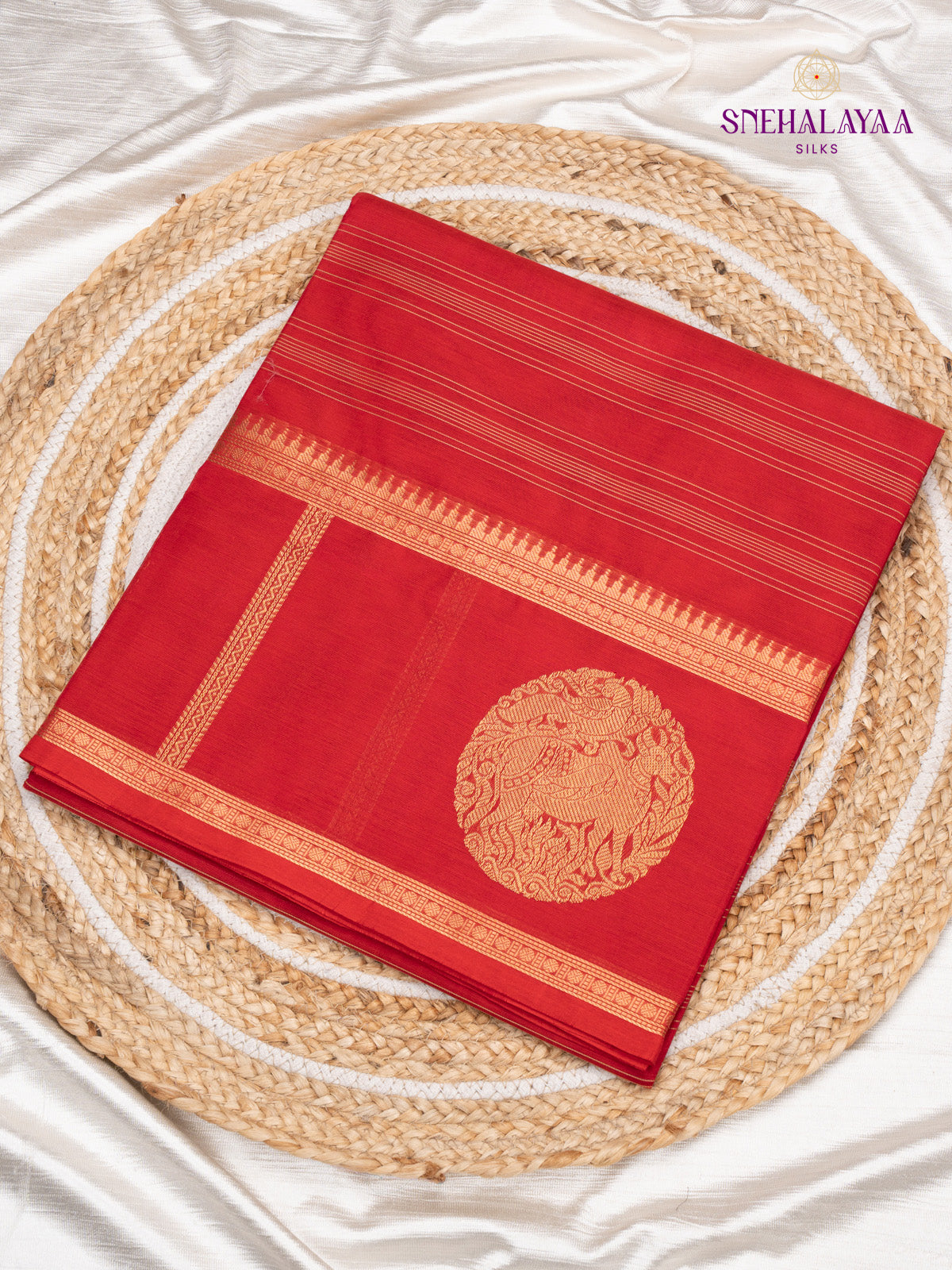 Red Kanchi Silk Cotton Saree