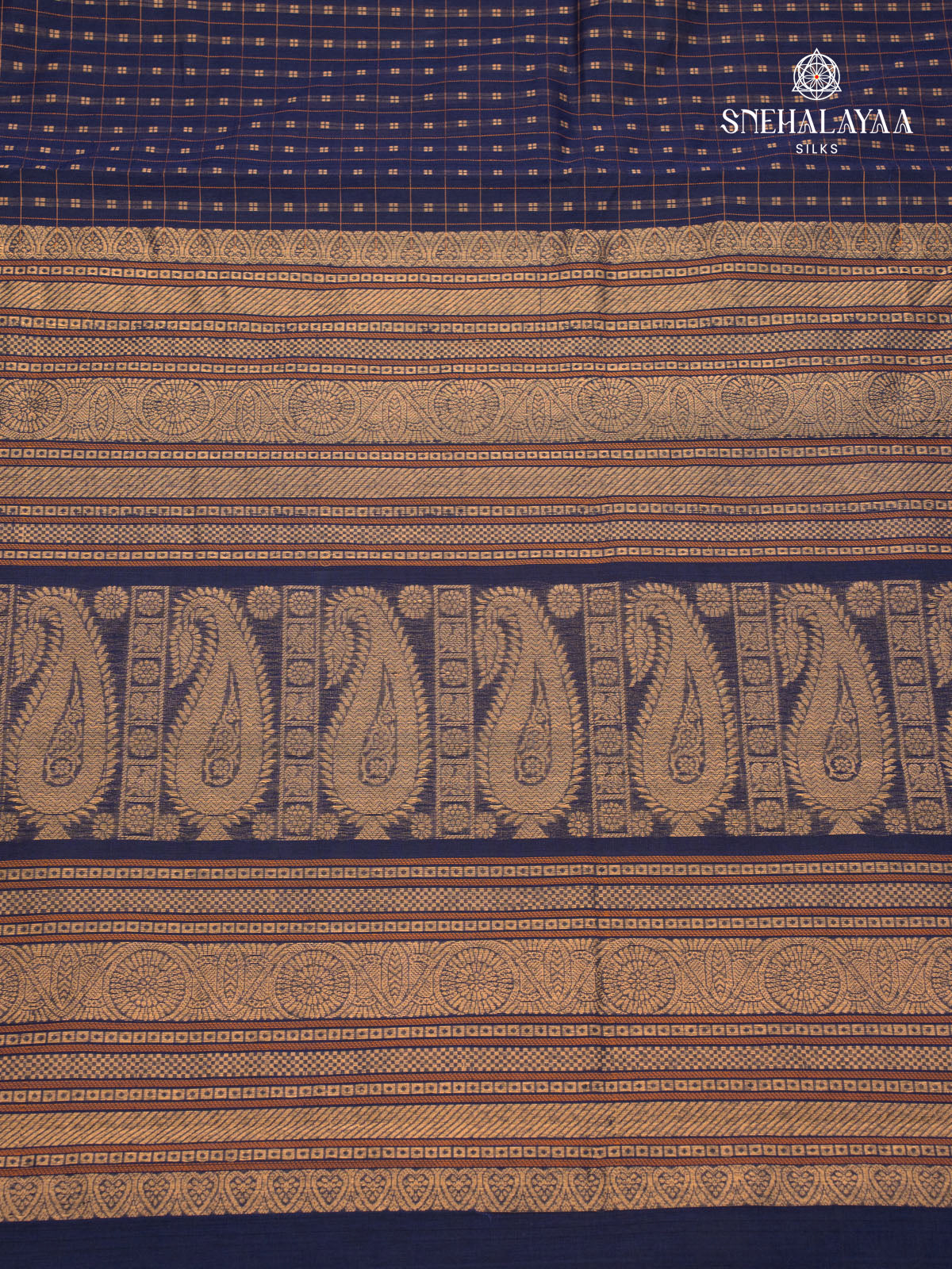 Navy Blue Pure Kanchi Cotton Saree