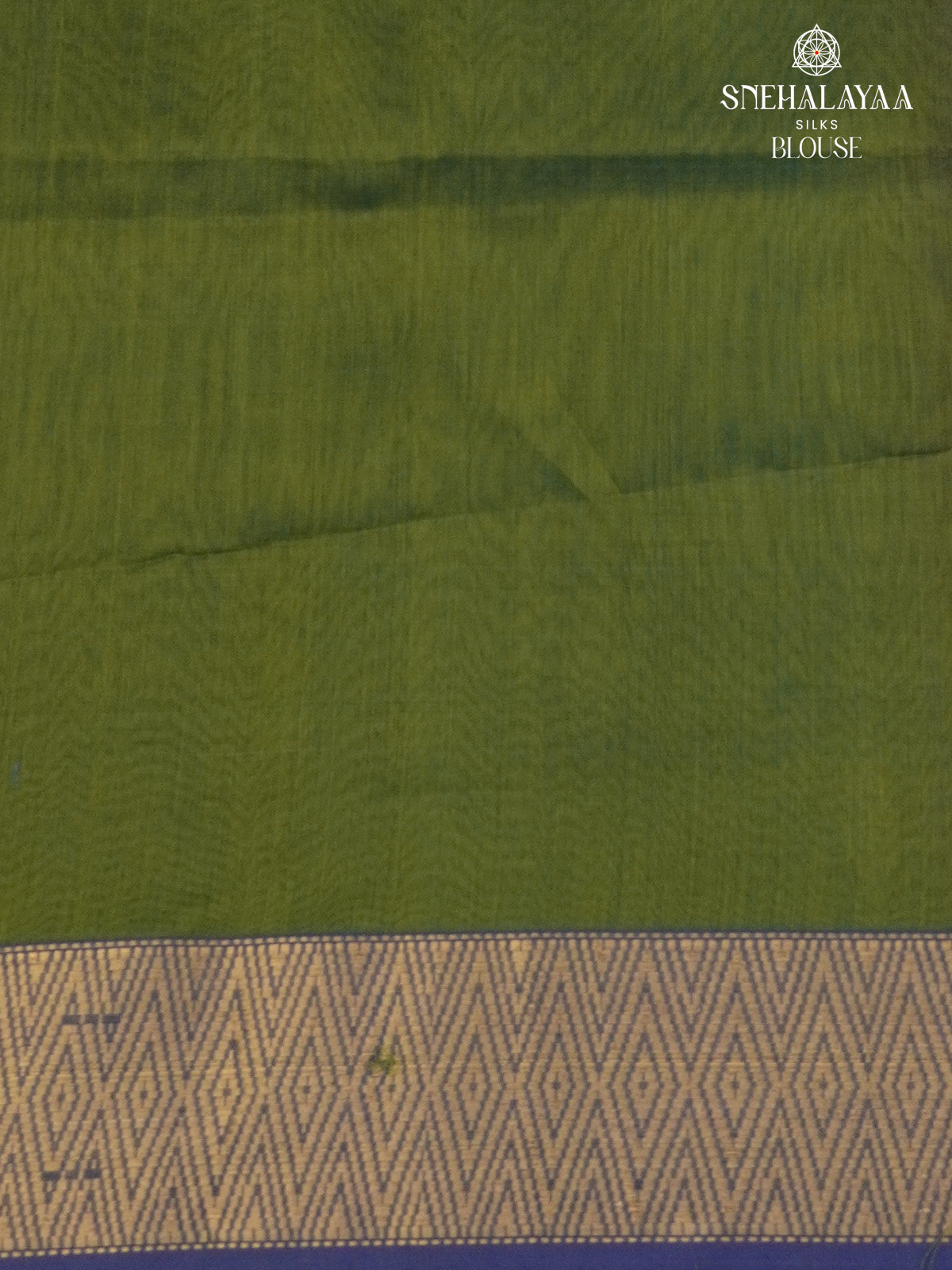 Olive Green Maheshwari Silk Cotton Saree