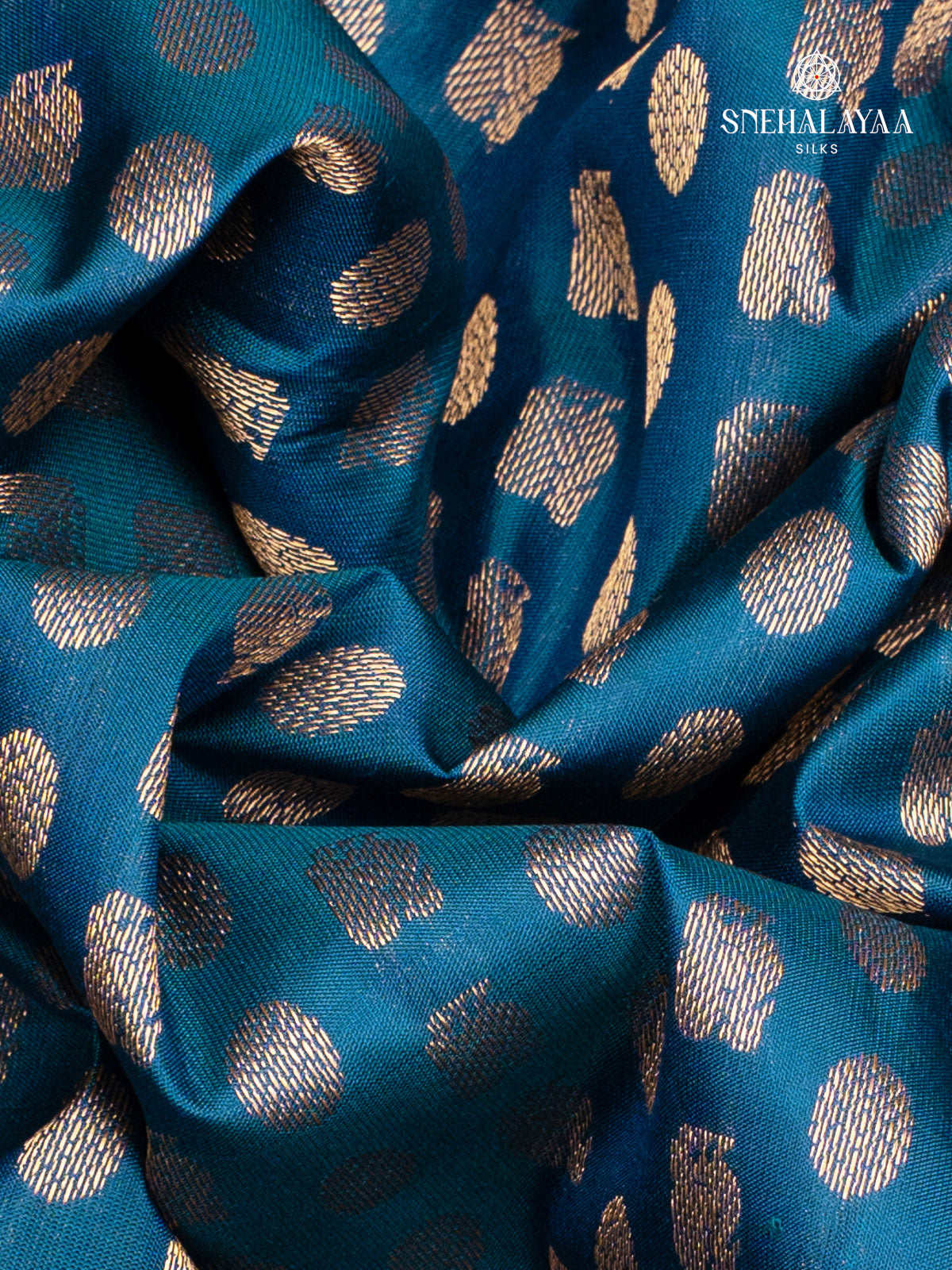 Teal Blue Kanjivaram Silk Saree