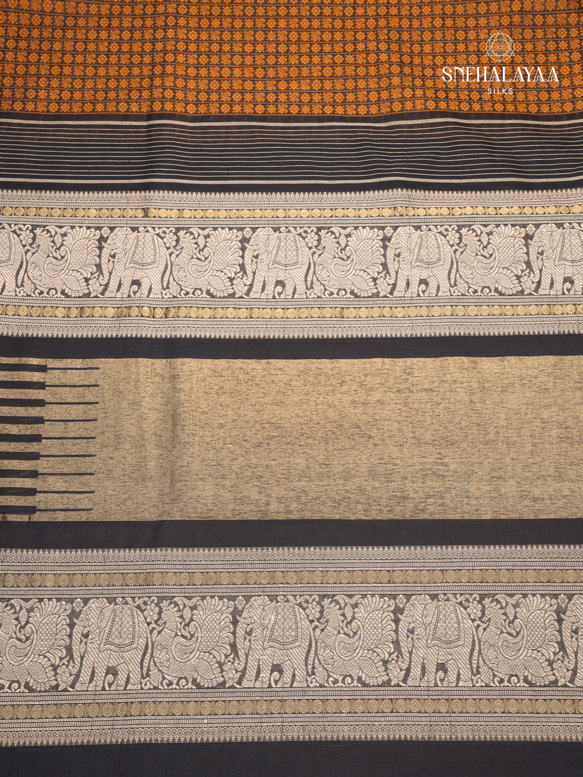 Brown Kanchi Cotton Saree