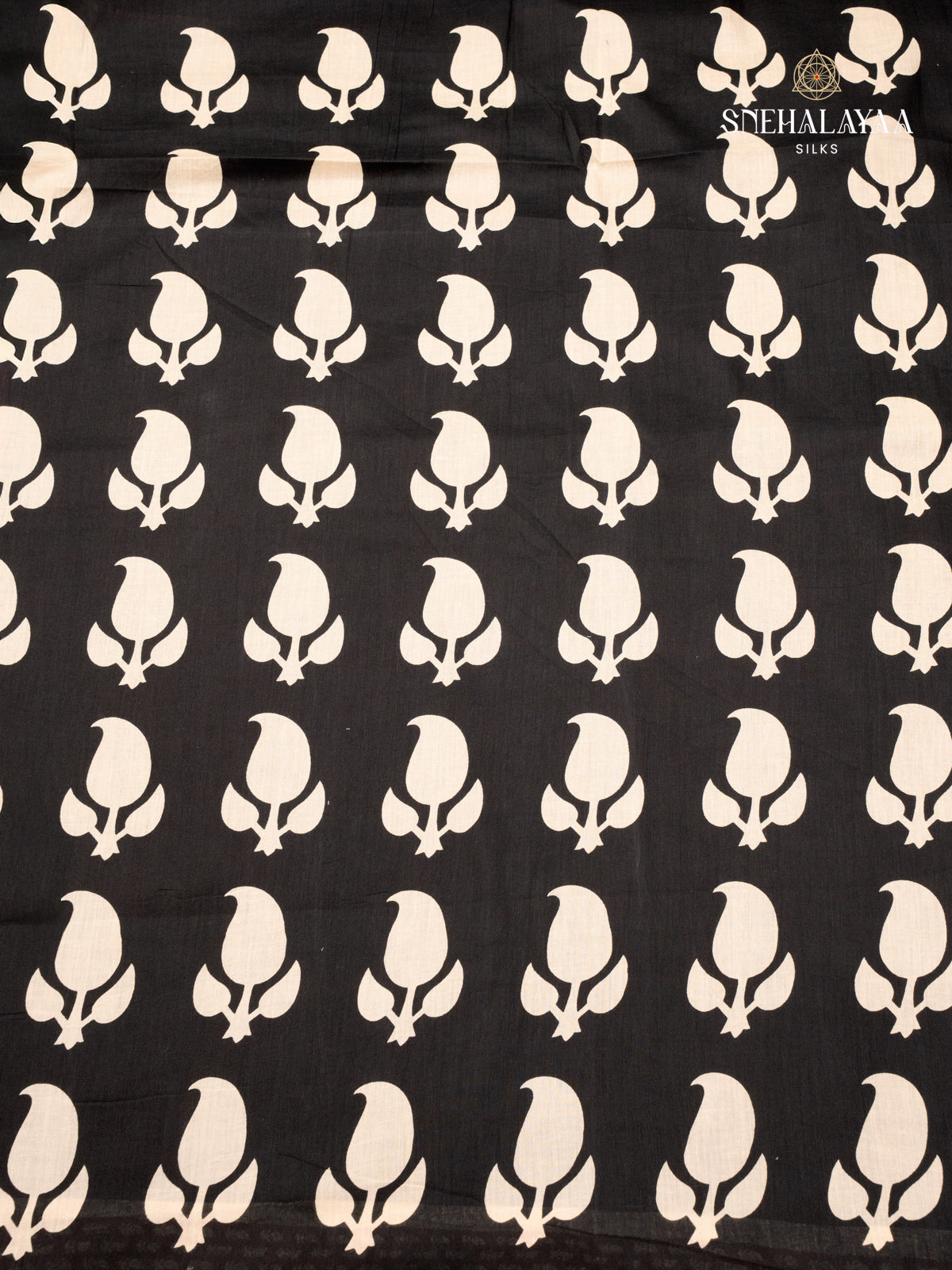 Black Jaipur Cotton Saree