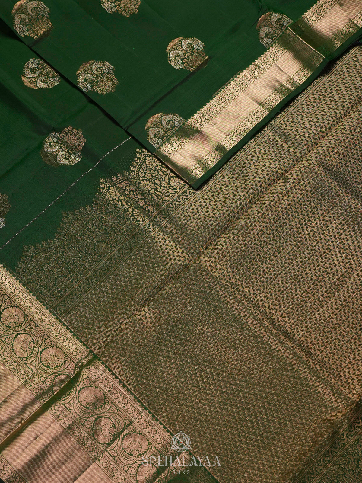 Emerald Green Kanjivaram Silk Saree