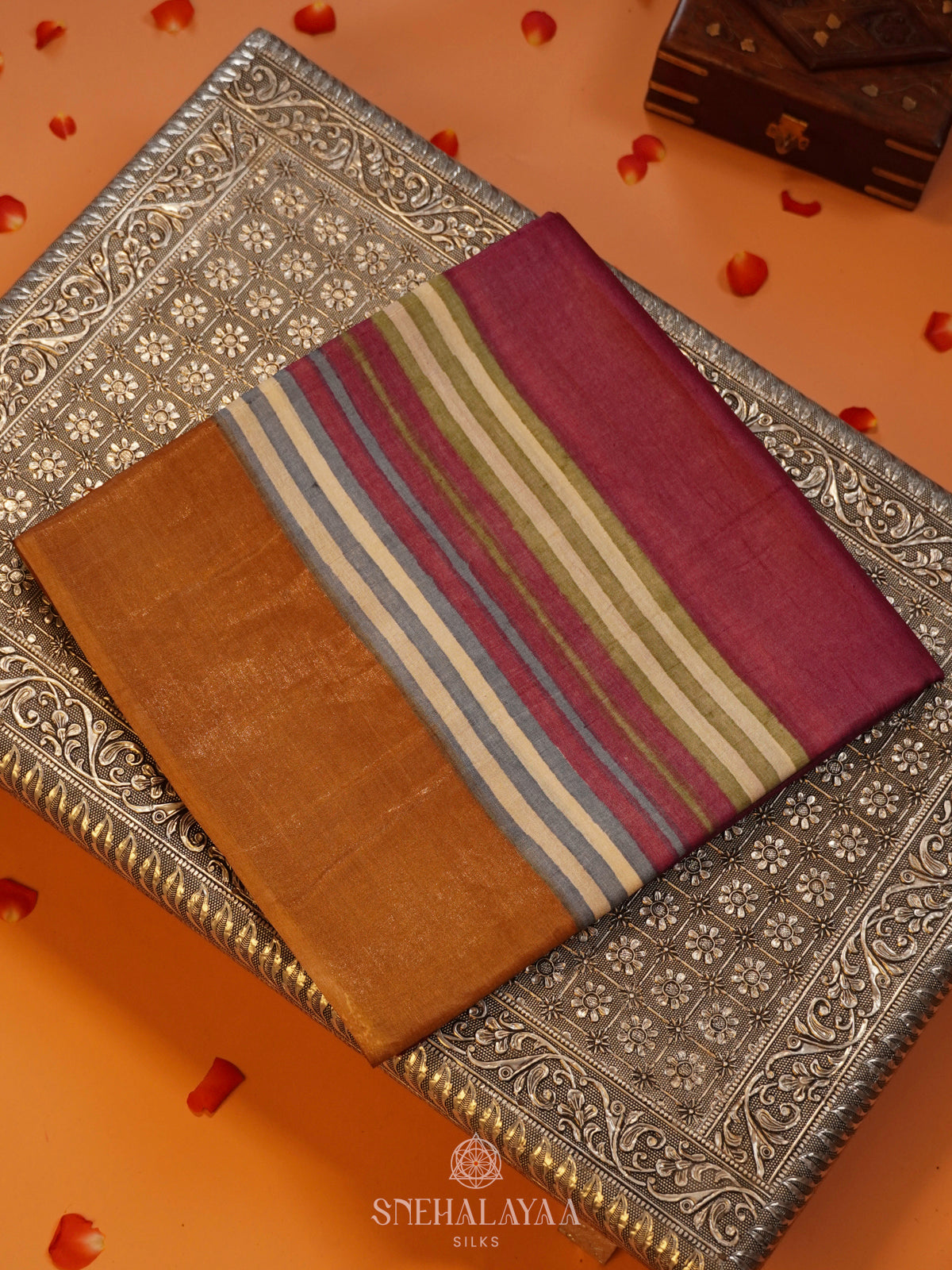 Magenta Tussar Saree