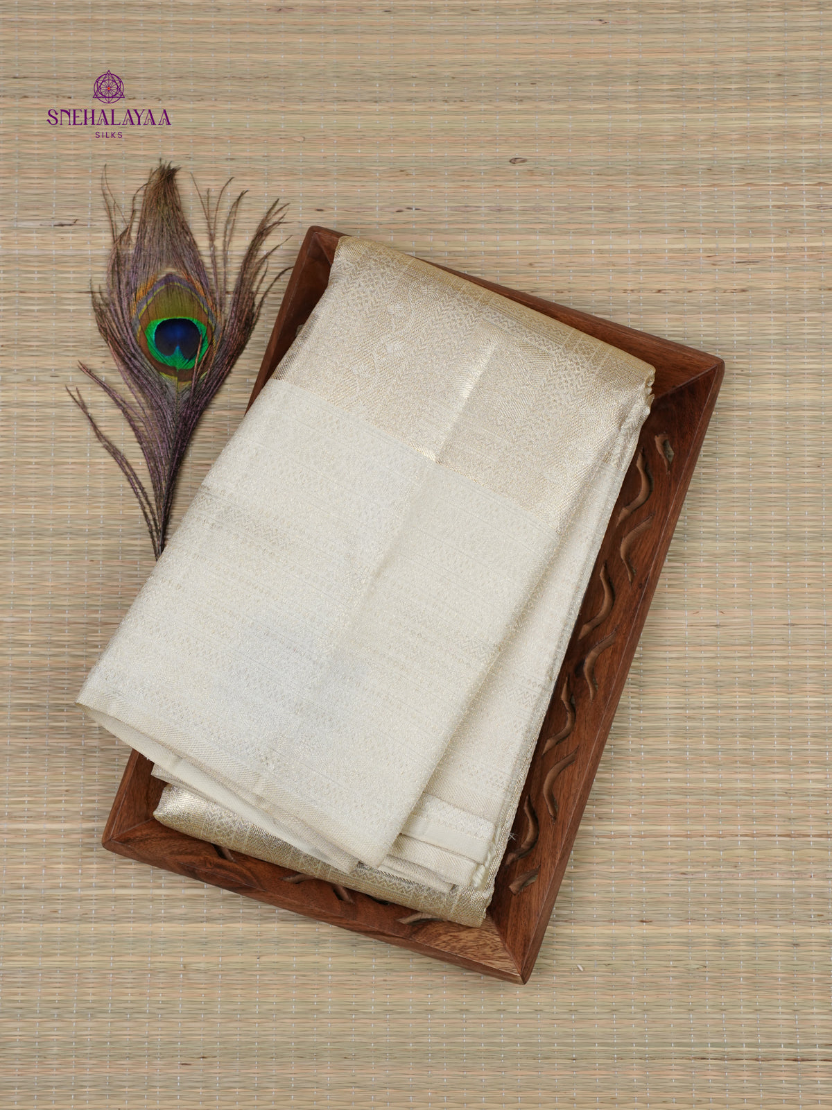 White Kanjivaram Silk Saree