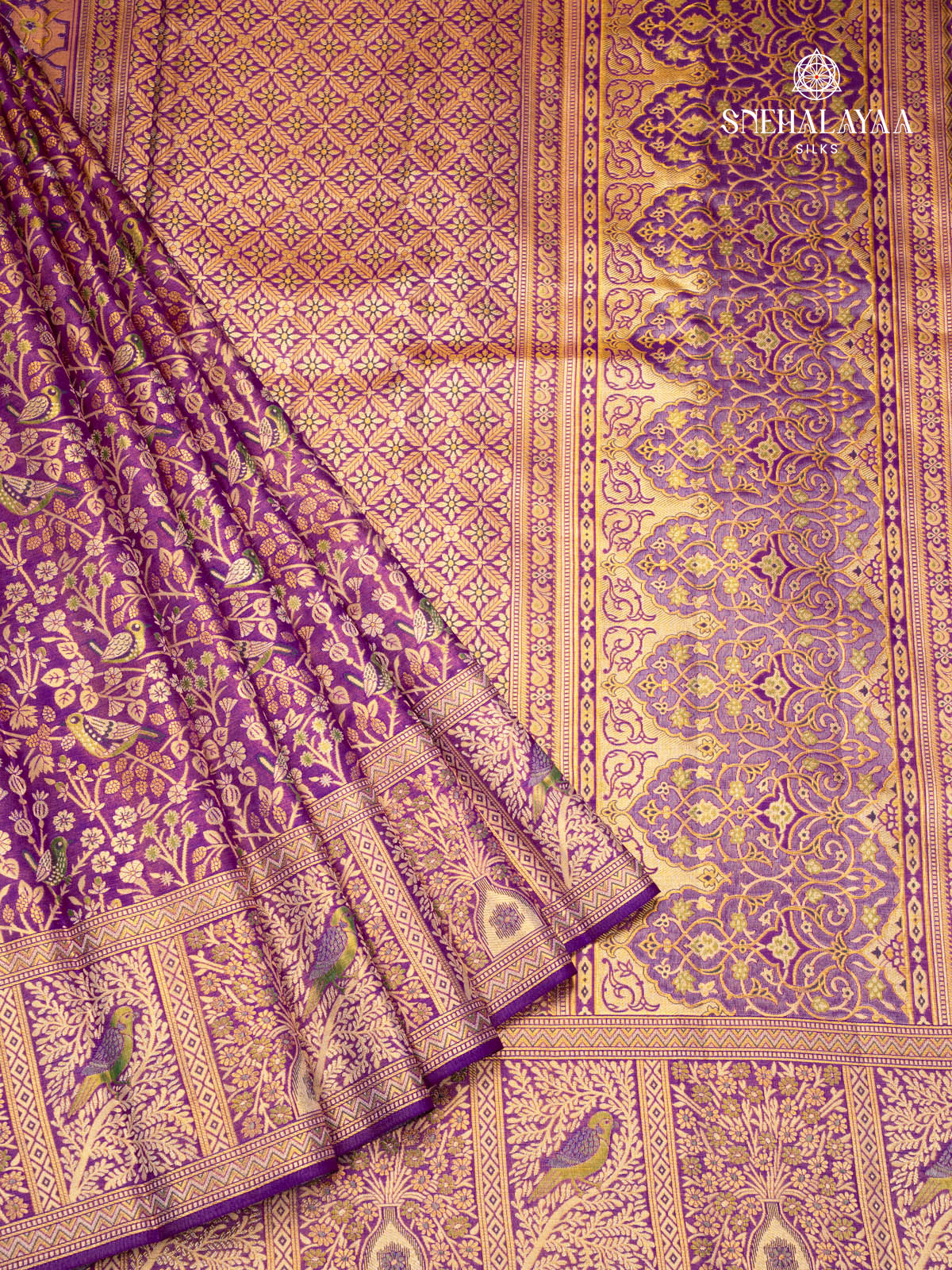 Purple Kanjivaram Silk Saree