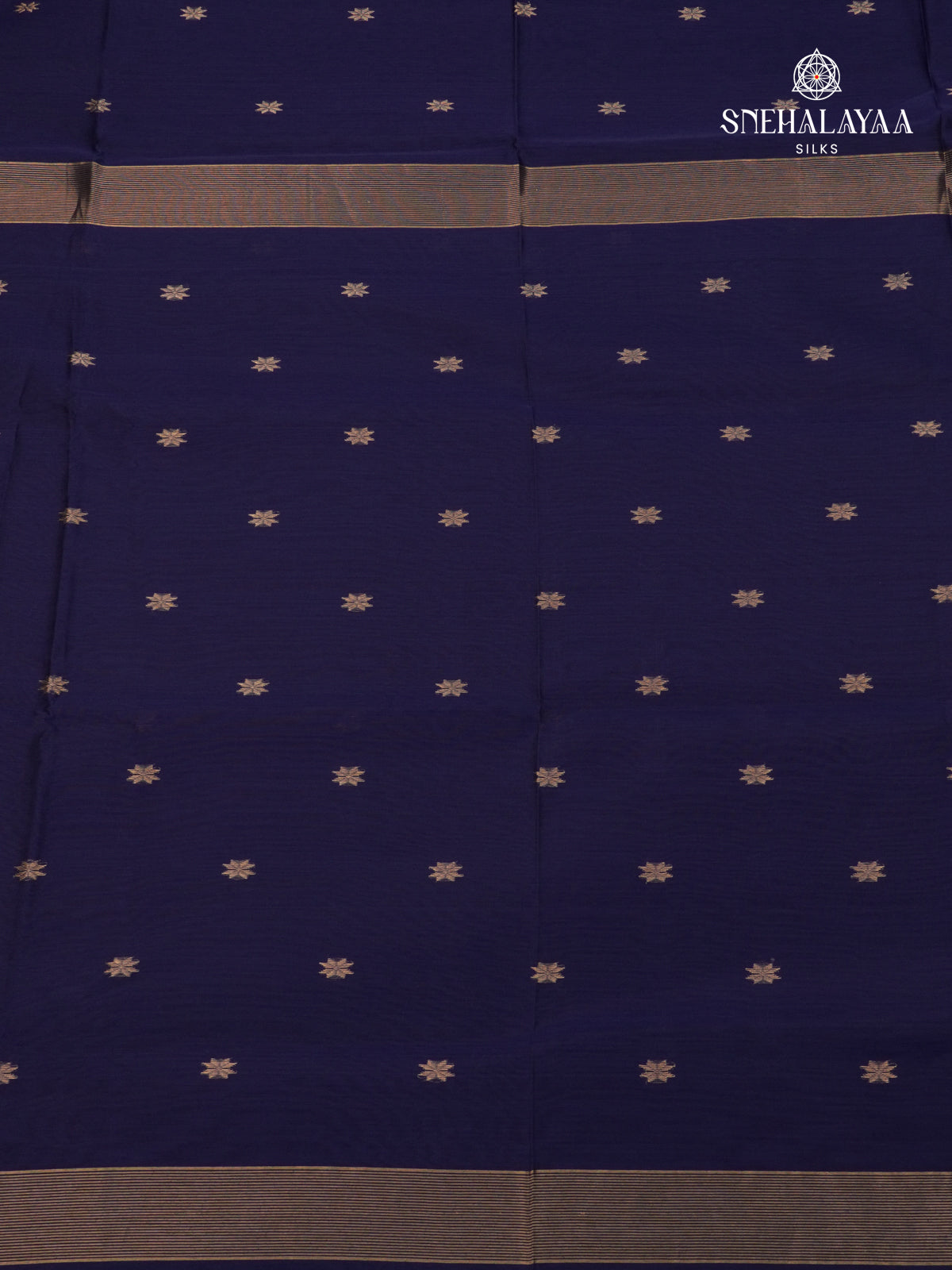 Navy Blue Maheshwari Silk Cotton Saree