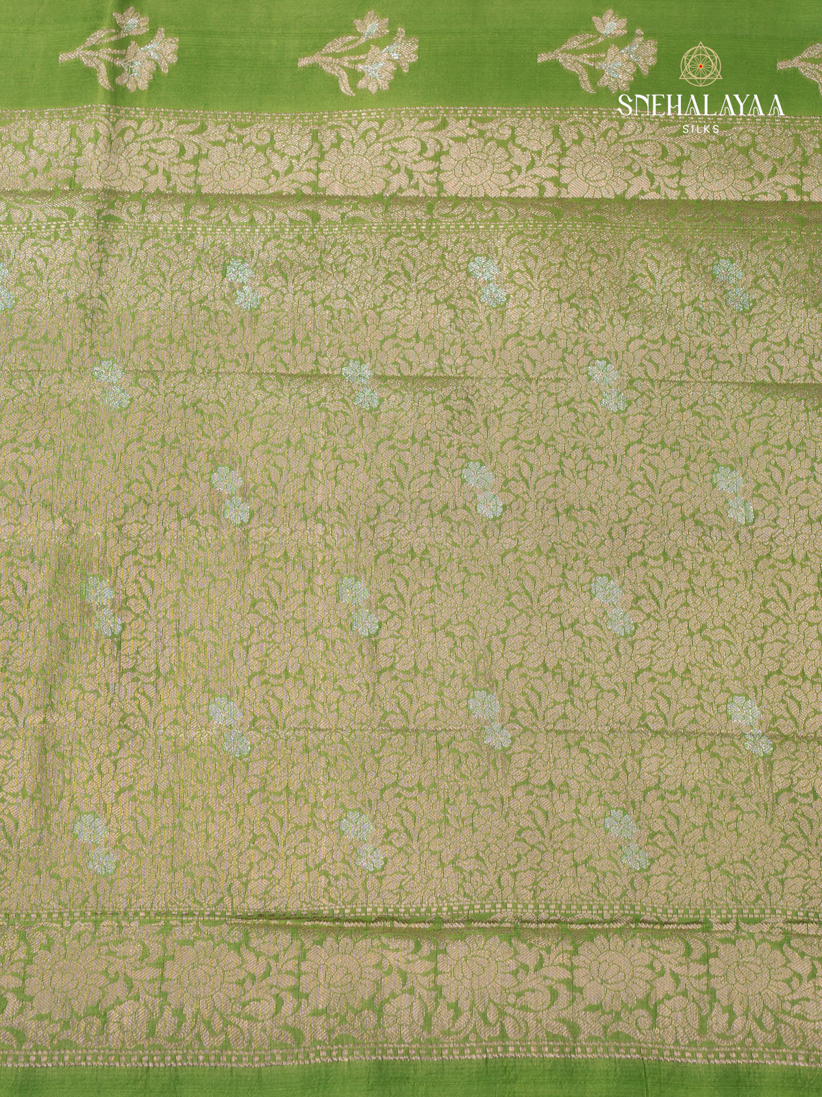 Green Banaras Dupion Saree