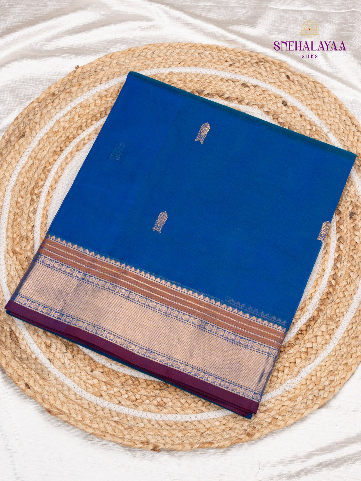 Blue Kanchi Silk Cotton Saree