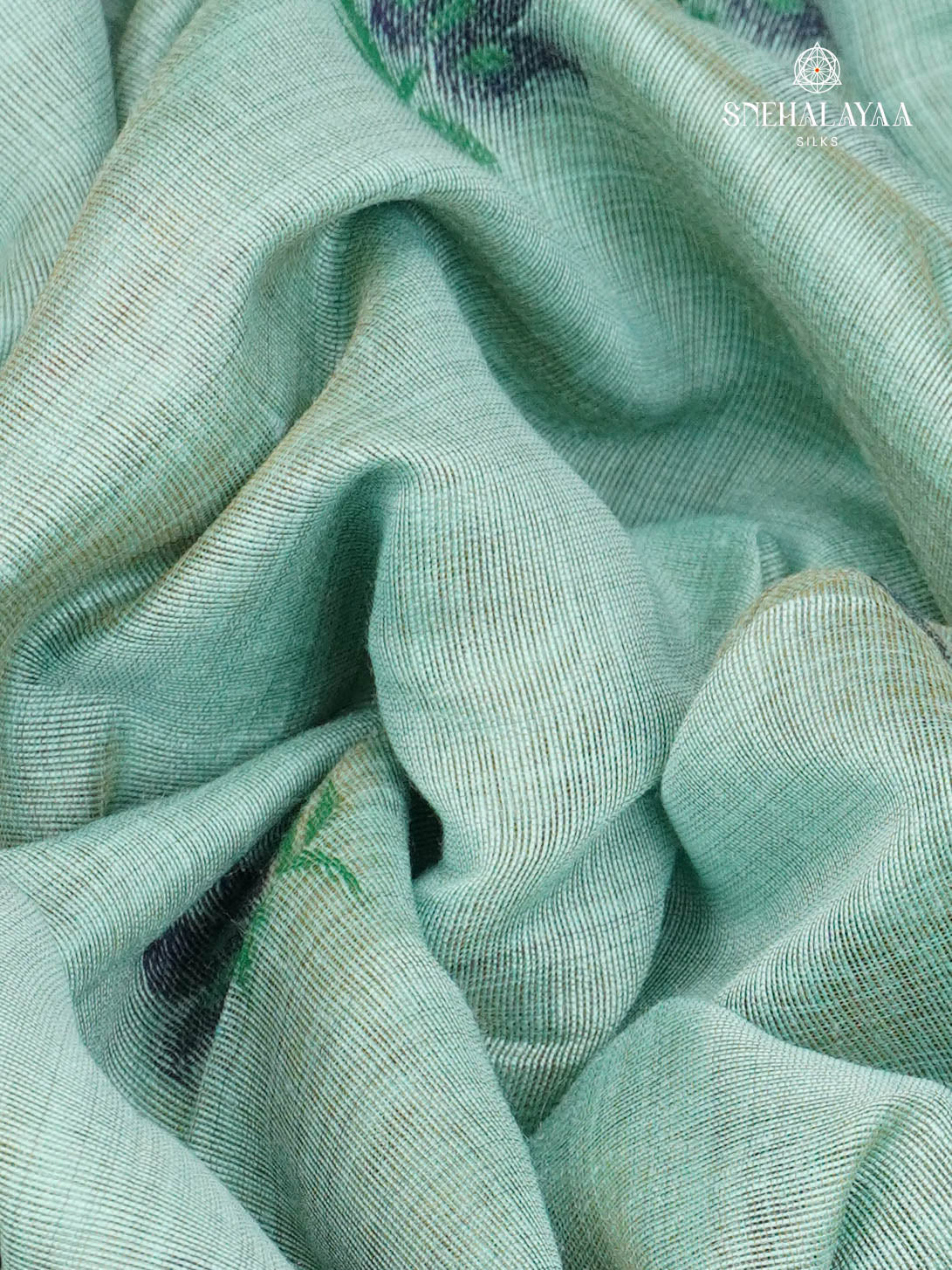 Sky Blue Munga Cotton Saree