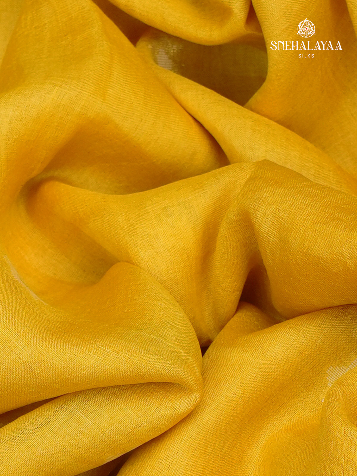 Yellow Tussar Silk Saree