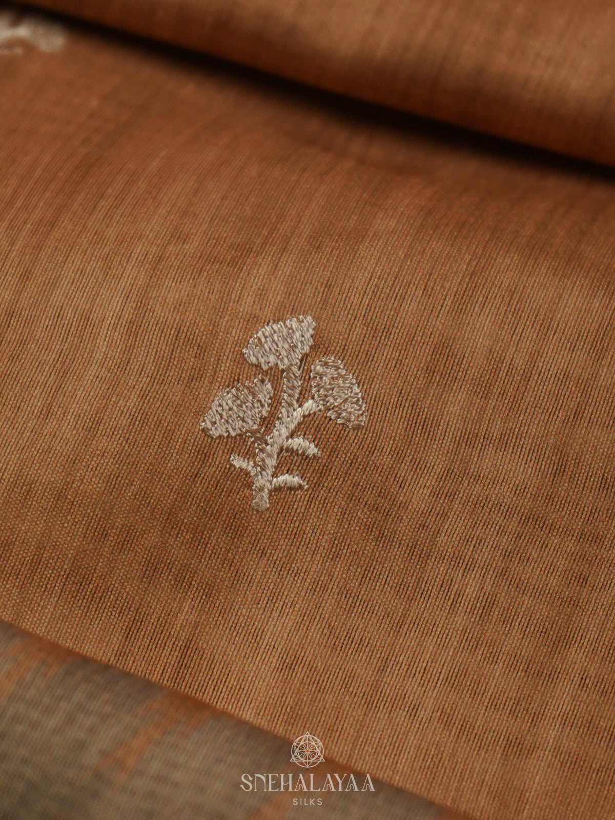 Orange Munga Tussar Saree