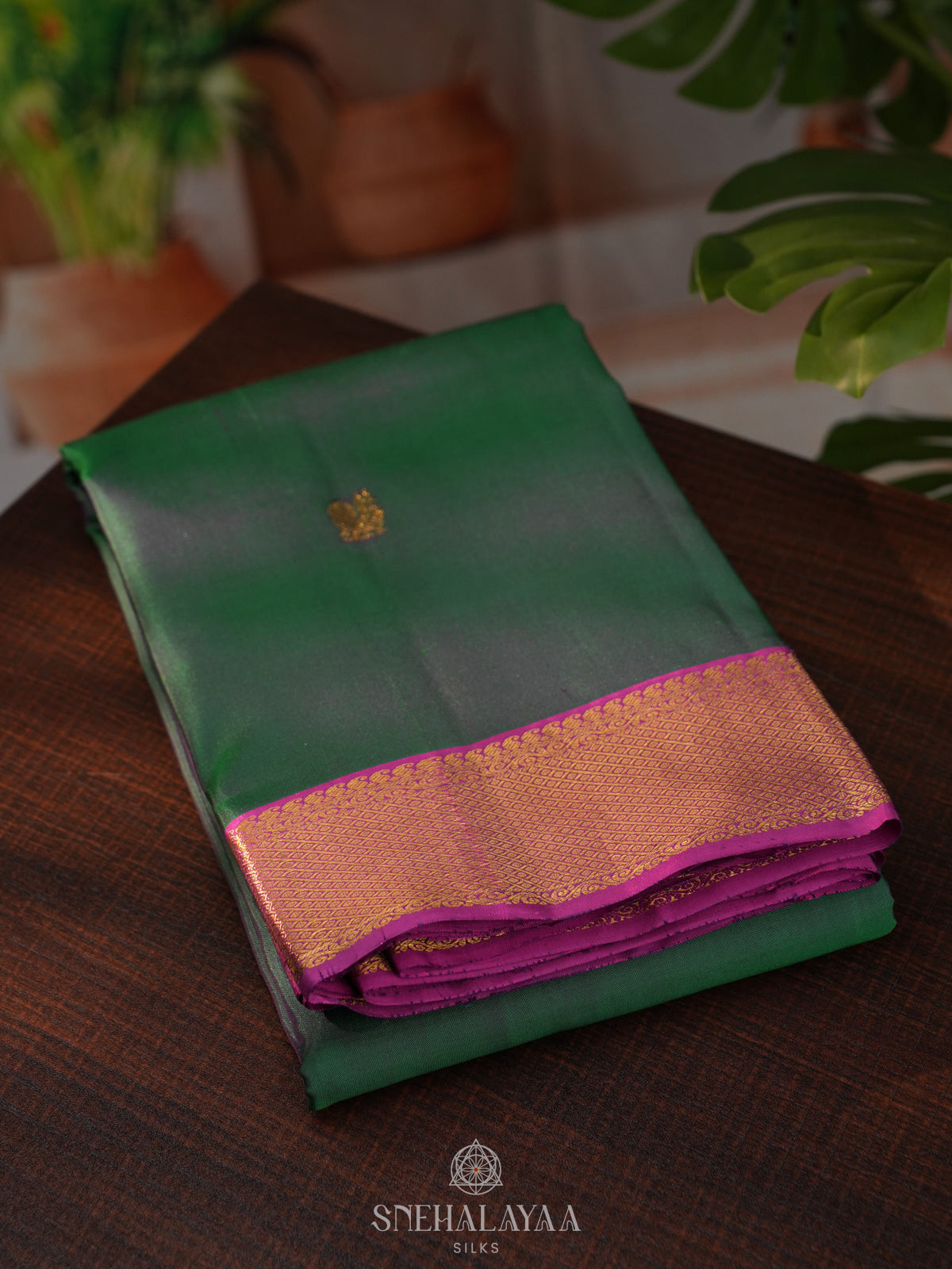 Forest Green Kanjivaram Silk Saree