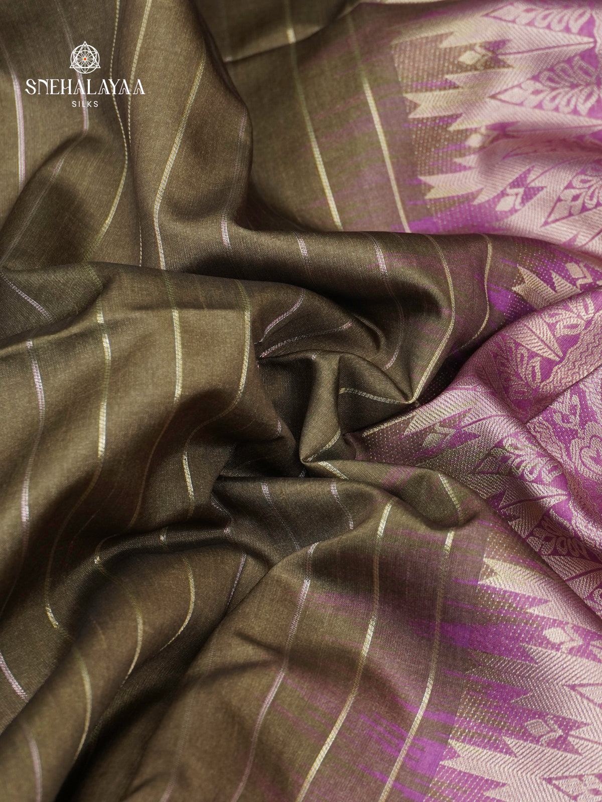 Olive Green Jute Saree