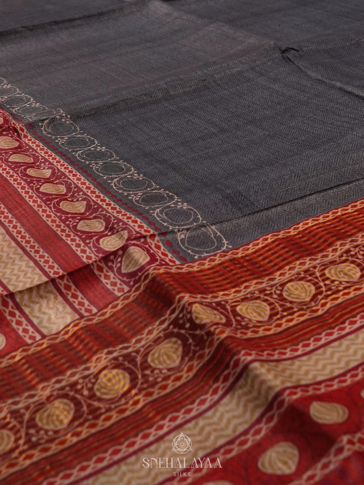 Blue Tussar Saree