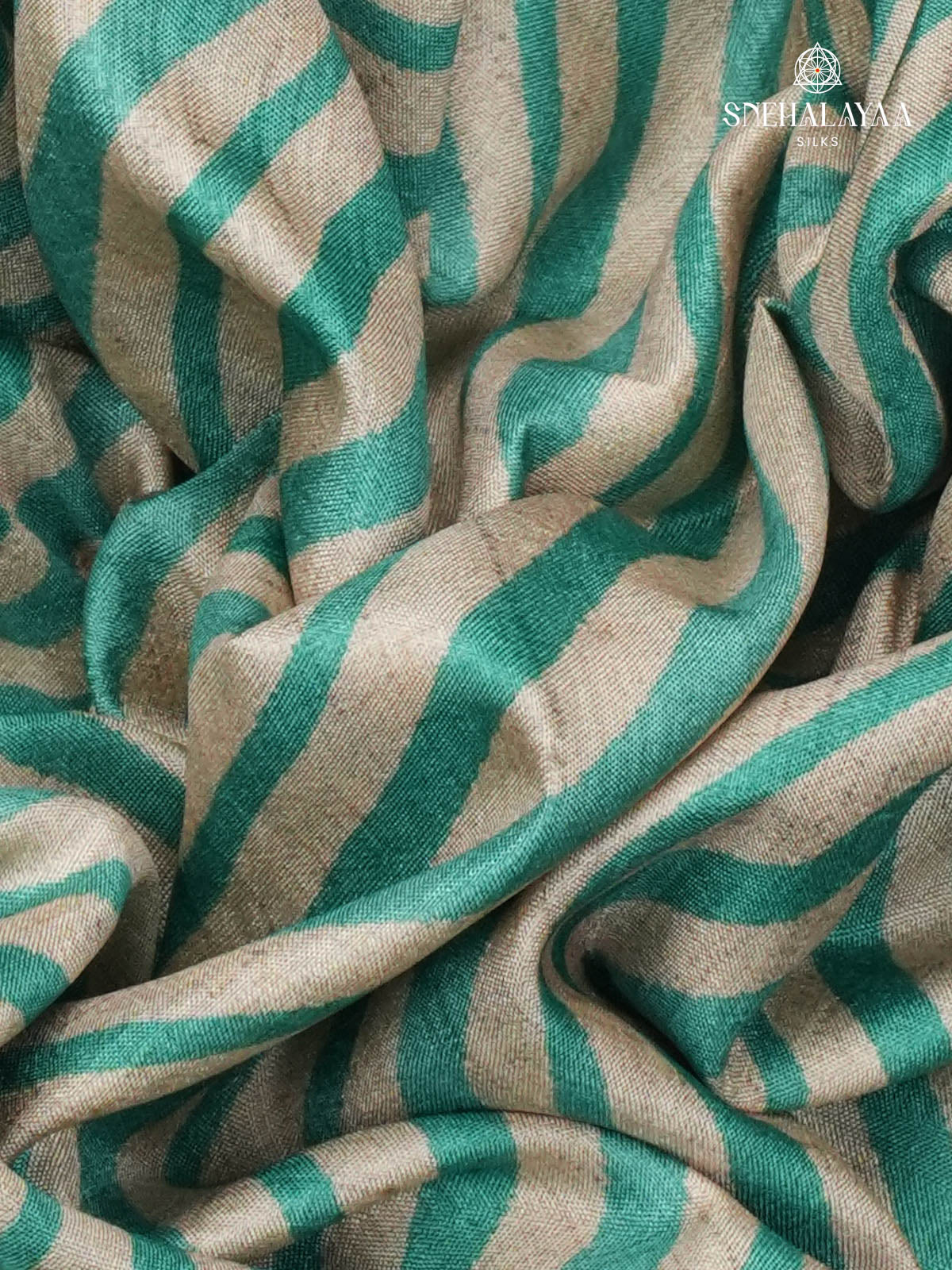 Off White Printed Tussar Saree