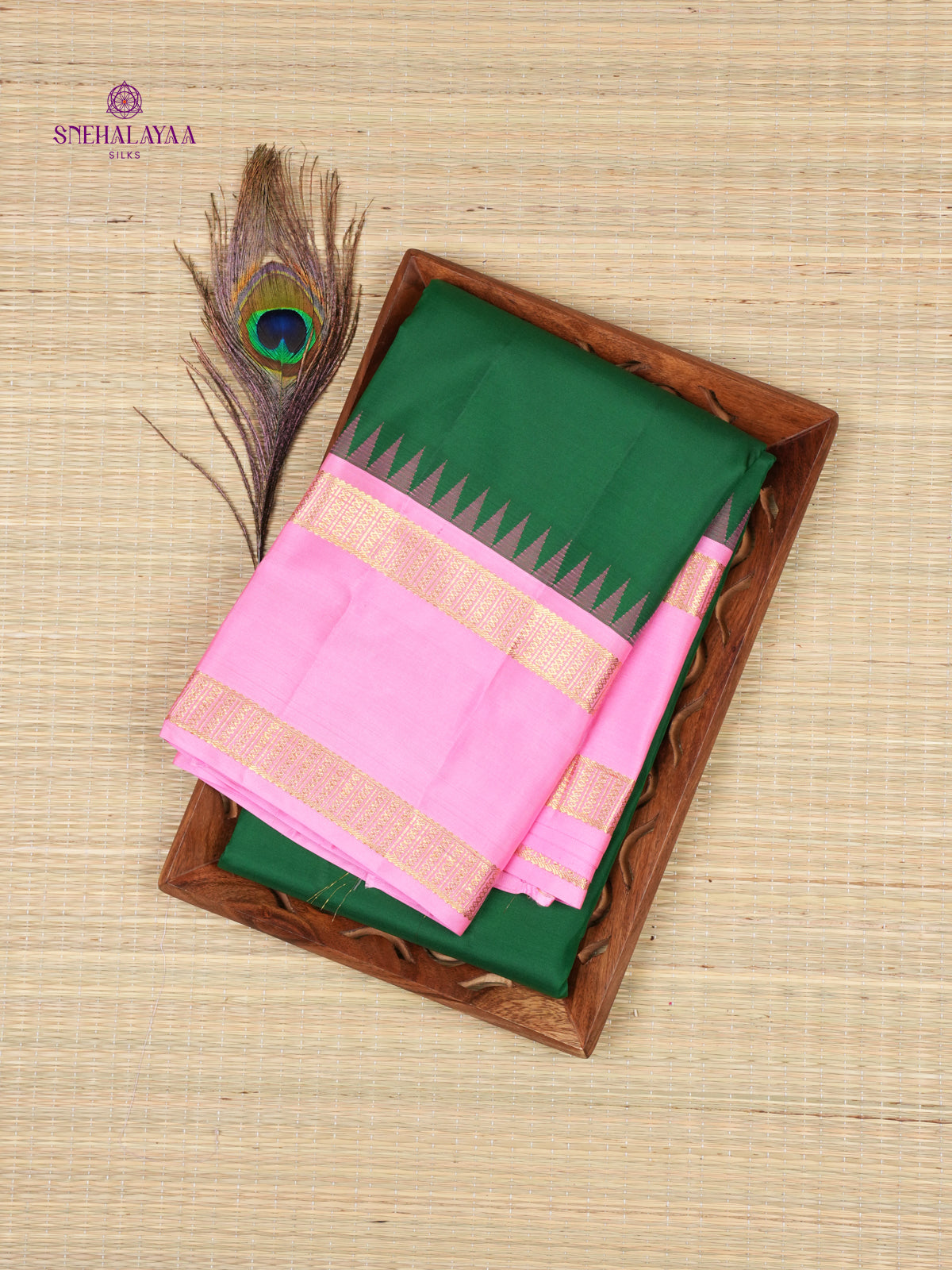 Bottle Green Kanjivaram Silk Saree