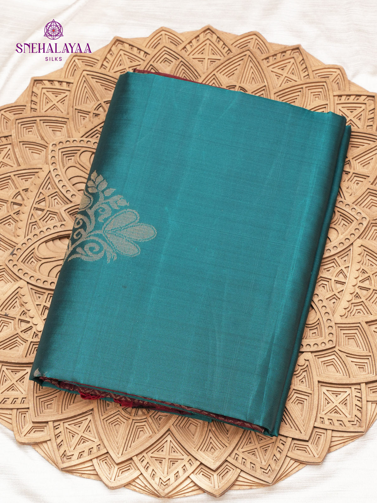 Peacock Green Kanjivaram Soft Silk Saree