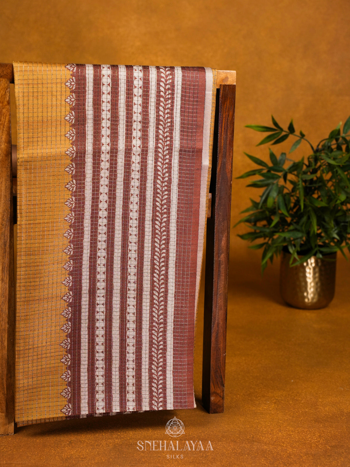 Yellow Tussar Saree