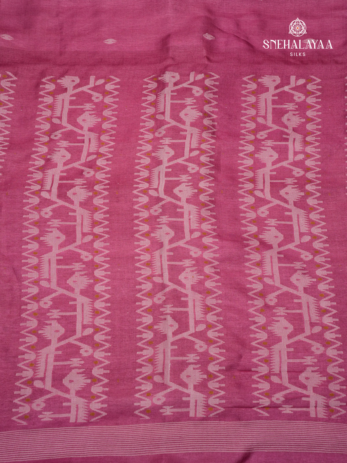 Onion Pink Tussar Silk Saree