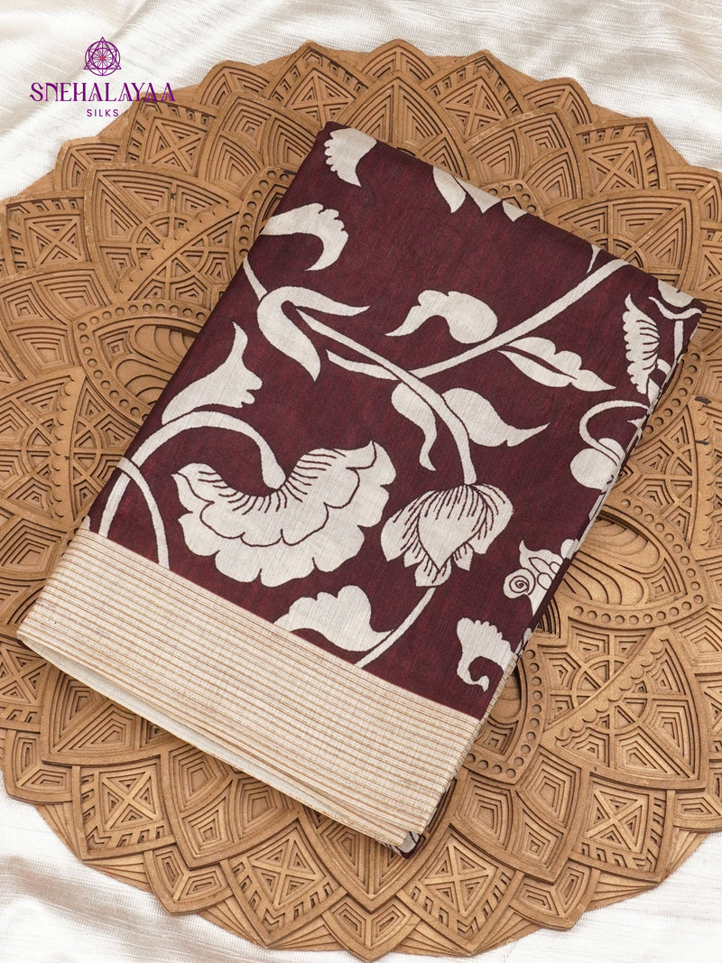 Brown Tussar Saree