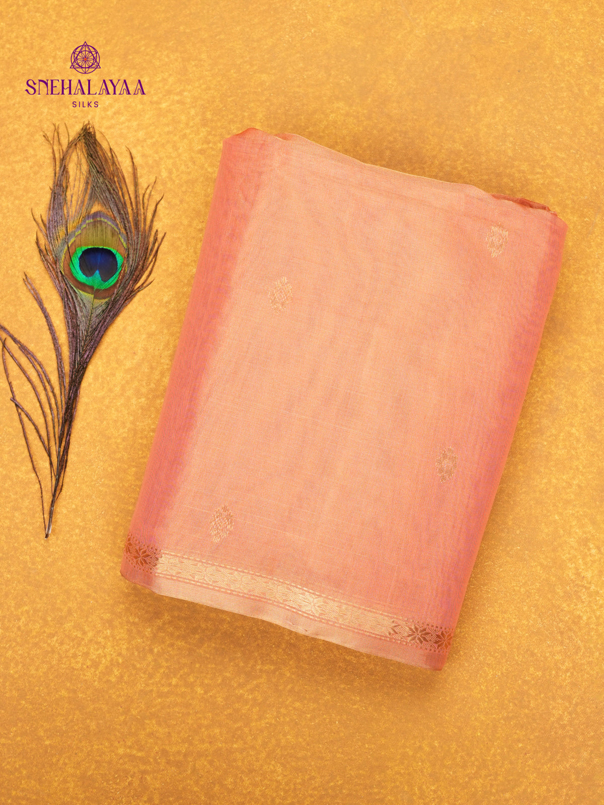 Pale Pink Maheshwari Silk Cotton Saree