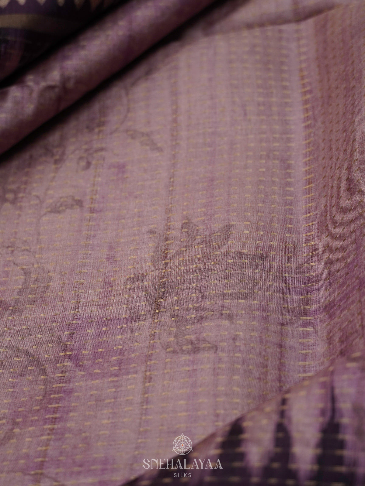 Mauve Rose Tussar Saree