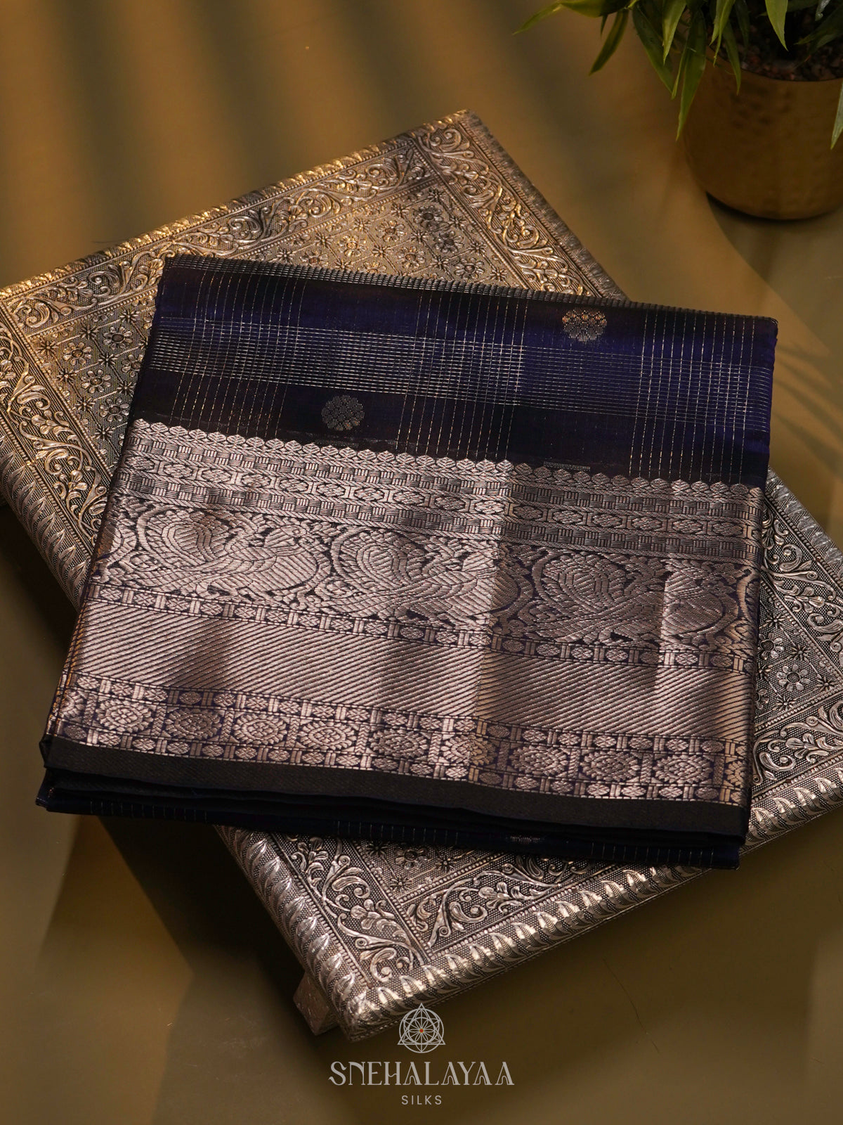 Purple Mangalagiri Kuppadam Silk Saree