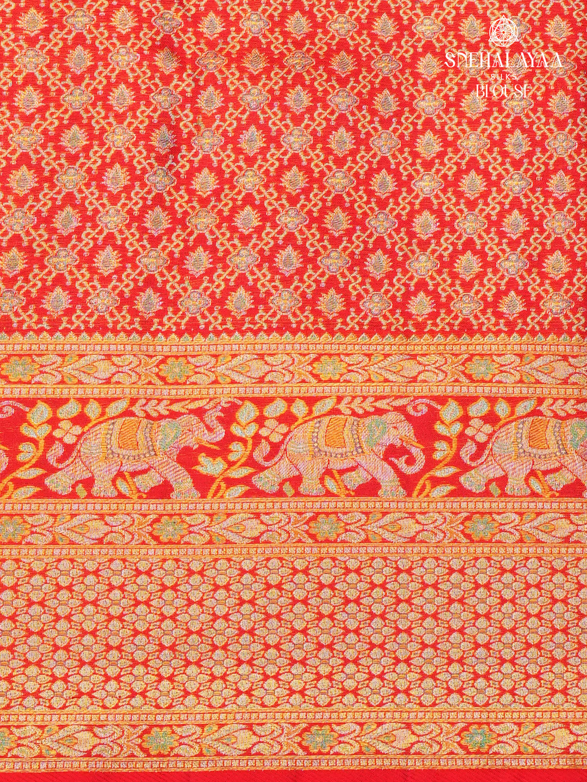 Red Kanjviaram Tissue Silk Saree
