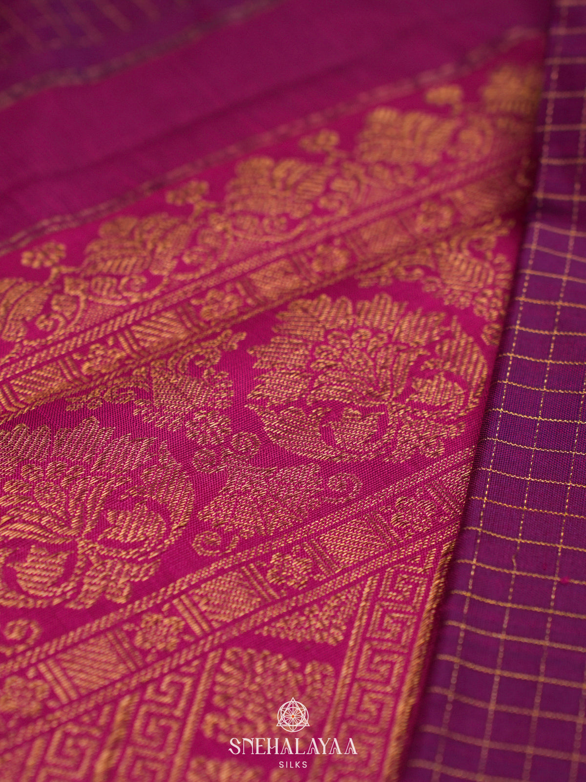 Violet Kanjivaram Silk Saree