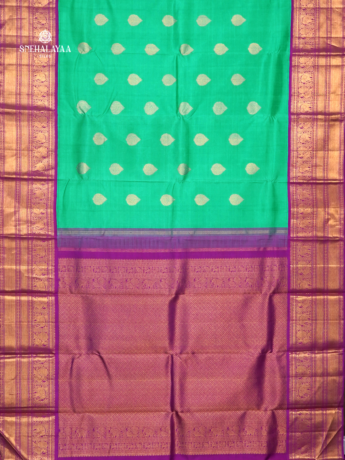 Teal Green Kanjivaram Silk Saree