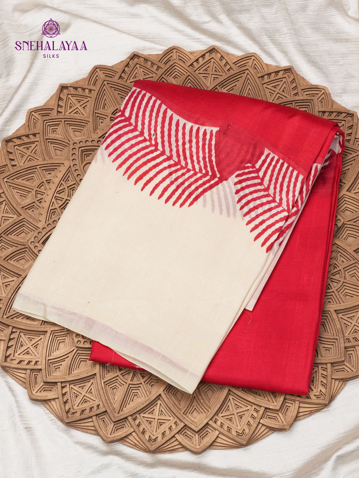 Red Pure Tussar Silk Saree